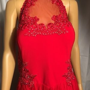 PlusSize Blondie Nites Red Full Length Gown